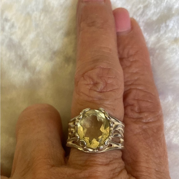 ☘️Israel Didae 925 Sterling Silver Light Green Amethyst Ring - Picture 1 of 6